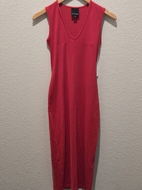 Bodyconn V-Neck Sleeveless Maxi Dress in Red Size S NEW